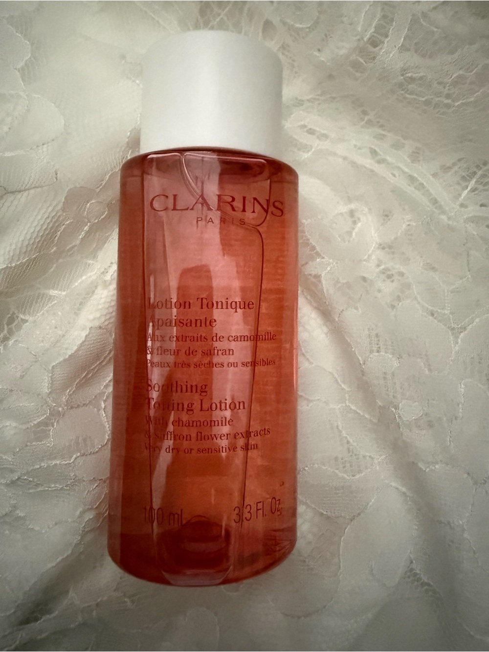 Clarins Pink Soothing Toning Lotion Bottle